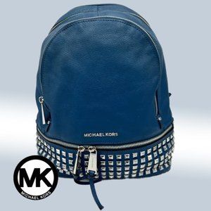 Michael Kors Blue Backpack with Silver Accents